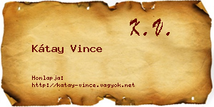 Kátay Vince névjegykártya